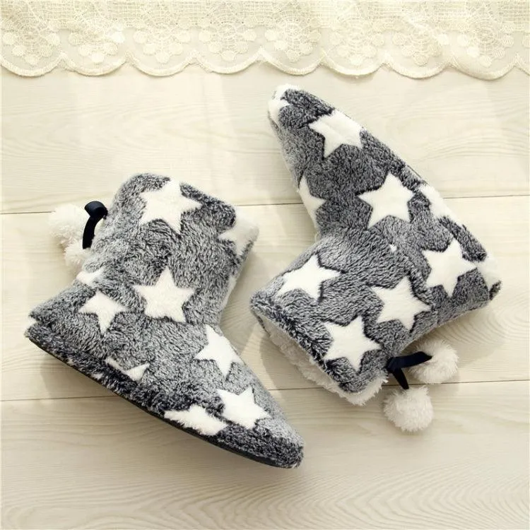 Cozy Winter Suede Cotton Slippers with Thick Sole for Women