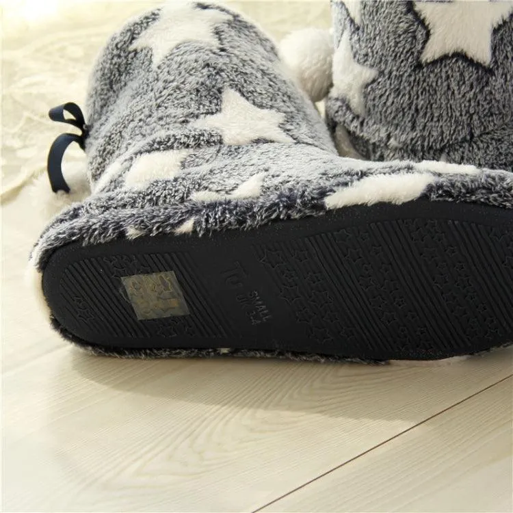Cozy Winter Suede Cotton Slippers with Thick Sole for Women
