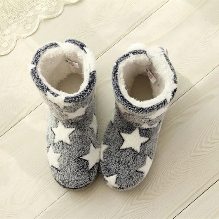 Cozy Winter Suede Cotton Slippers with Thick Sole for Women